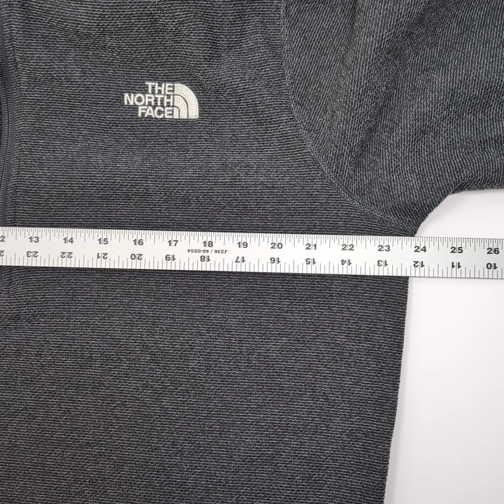 The North Face Textured Cap Rock 1/4 Zip‎ Pullover Mens Large Gray Fleece
